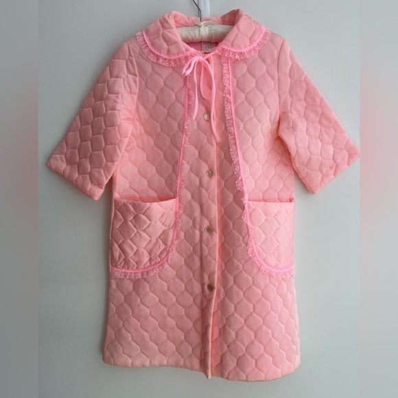 Hamilton Lingerie Other - VINTAGE Hamilton Lingerie Pink Quilted Housecoat Robe Made Canada Retro 60's
